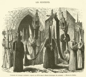 Penitentes de Limoges, trajes expuestos en 1874 en el Museo Histórico del Traje