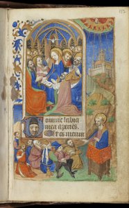 Pentecostés y una escena de predicación, Libro de Horas (Uso de París)