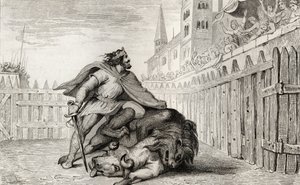 Pepin III (714-68) el Breve con el León y el Toro, de 