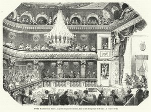 Actuación dada en beneficio de los trabajadores pobres en el Trianon, Versalles de French School