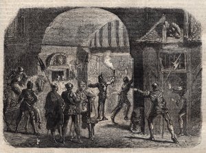 Perrinet Leclerc abriendo de noche la puerta de Buci, en París, a los borgoñones, 29 de mayo de French School