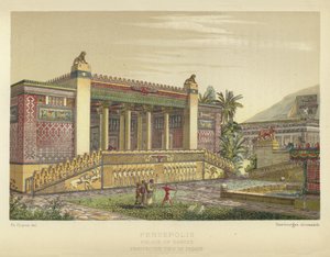 Persépolis, Palacio de Darío, Vista en perspectiva de la fachada de French School