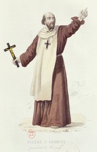 Pedro el Ermitaño (c.1050-1115) predicando la Primera Cruzada en 1095, c.1840 de French School