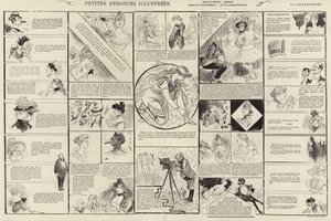 Pequeños anuncios ilustrados (grabado) de French School
