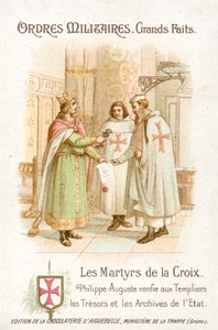 Felipe Augusto recompensando a los Caballeros Templarios de French School