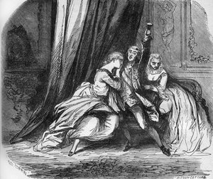 Felipe II Duque de Orleans (el Regente) (1674-1723) y sus dos hijas Marie Louise Elisabeth d