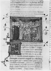 Felipe IV, ilustración de Grandes Crónicas de Francia, 1375-79 de French School