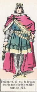 Felipe II, 42º rey de Francia, sube al trono en 1180, muere en 1223 de French School