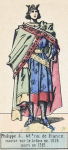 Felipe V, 48º rey de Francia, subió al trono en 1316, murió en 1321 de French School