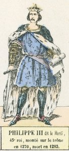 Philippe III llamado el Audaz, 45º rey, sube al trono en 1270, muere en 1285 de French School