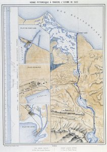 Viaje pintoresco por el Istmo de Suez (Plano de Suez) en “Inauguración del Canal de Suez” por G. Nicole. 1869