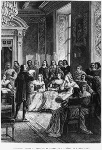 Pierre Corneille (1606-84) leyendo Polyeucte en el Hotel de Rambouillet, c.1880