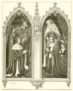Pierre de Borbón y Ana de Beaujeu, su esposa de French School