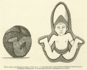 Piedra esculpida representando una antigua deidad eslava de French School