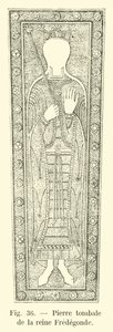 Lápida de la reina Fredegunda de French School