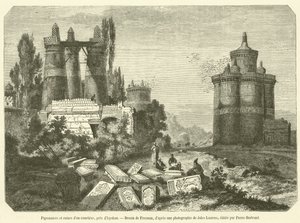 Palomares y ruinas de un cementerio, cerca de Ispahan de French School