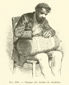 Piqueteado de dibujos de encajes (grabado) de French School