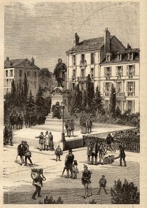 Place Thiers - centro de la ciudad de Nancy, en el departamento de Meurthe-et-Moselle, en la región de Lorena - grabado en “PATRIE” - DESCRIPCIÓN PICTÓRICA DE FRANCIA EN 6 VOLÚMENES POR LUCIEN HUARD de French School