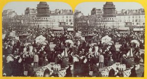 Place de la Bastille, la feria del jamón, París, vista estereoscópica, c.1860 de French School