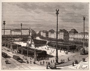 Plaza de la República en París - grabado en 