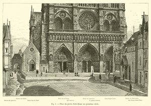 Plaza del parvis Notre-Dame en el siglo XV de French School