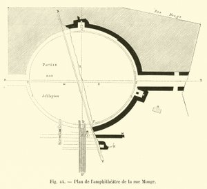 Plano del anfiteatro de la rue Monge de French School