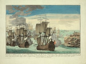 Plan de la Batalla Naval de Granada Ganada por el Sr. el Cte. D