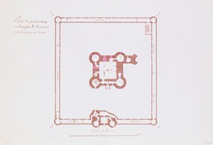 Plano del primer piso del Donjon en Vincennes, 1810 de French School