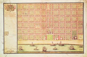 Plano de Nueva Orleans, 1738 de French School