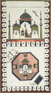 Plano de la Mezquita Al-Aqsa y la Cúpula de la Roca, según un manuscrito árabe del siglo XVIII de French School