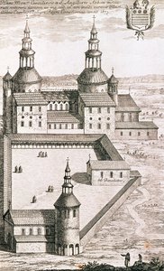 Plano de la Abadía Benedictina de Saint-Riquier en 1673 de French School