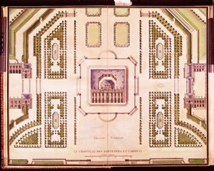 Plano de la Gran Terraza del Château de Marly, 1714 de French School