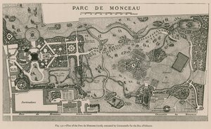 Plano del Parc de Monceau (1718), ejecutado por Carmontelle para el Duque de Orleans de French School