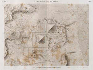 Plano de las Pirámides de Menfis y el área circundante de French School