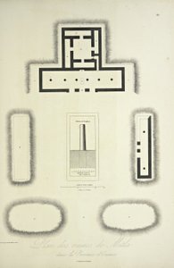 Plano de las ruinas de Mitla en la provincia de Oaxaca, ilustración de 