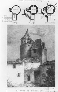 Plano de la Torre de Montaigne, en Saint-Michel-de-Montaigne (litografía) de French School