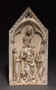 Placa: La Virgen y el Niño con ángeles, París, c.1320-1330 de French School
