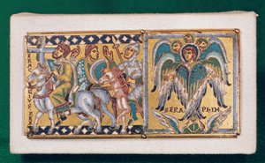 Placa que representa a Heraclio (c.575-641) y la Visión de Ezequiel, Escuela Mosana de French School