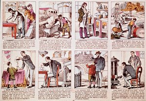 Placa que describe la historia de la producción de carbón y diferentes derivados como diamante, coque (combustible), grafito y petróleo