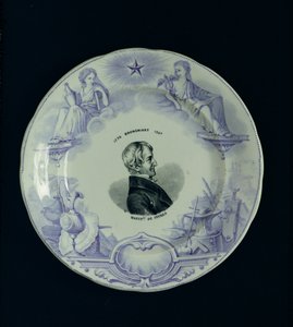 Plato con un retrato de Alexandre Brongniart (1770-1847) de French School