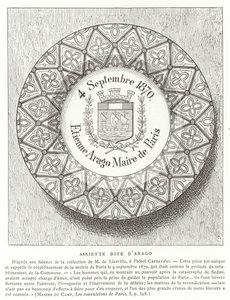 Placa con el nombre de Étienne Arago, alcalde de París durante la Guerra Franco-Prusiana, 1870 de French School