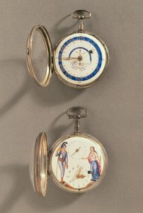 Relojes de bolsillo (metal y esmalte) de French School