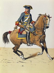 Oficial de policía de c.1750 montado en un caballo, siglo XIX