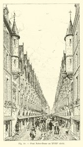 Puente Notre-Dame en el siglo XVIII de French School