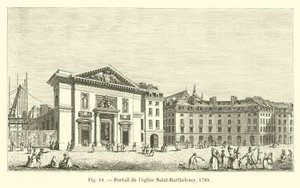 Portada de la iglesia Saint-Barthelemy, 1789 de French School