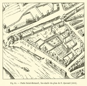 Porte Saint-Bernard, facsímil del plano de F Quesnel, 1608