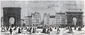 Porte Saint-Denis y rue faubourg Saint Denis - porte saint Martin y rue faubourg Saint-Martin - grabado en “Tableau-de-Paris” de Edmond Texier (1815-1887)