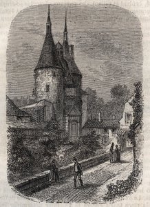 Porte de la Craffe en Nancy vestigio de fortificaciones medievales, erigida en el siglo XIV al norte del casco antiguo - grabado en "Histoire de France" de Victor Duruy de French School