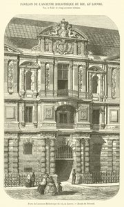 Puerta de la antigua Biblioteca del rey, en el Louvre de French School