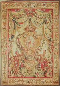 Portiere con el escudo de armas de Louis-Antoine de Pardaillan de Gondrin, Duque de Antin, fábrica de Gobelins, 1708-36 de French School